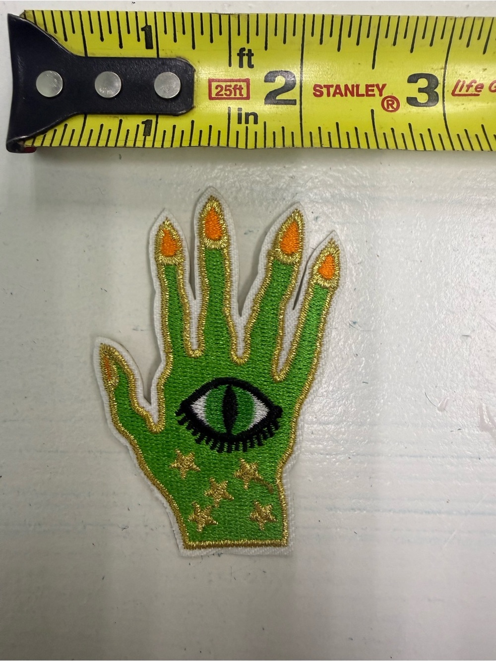 Green Mystic Eye Reptile Patch - Embroidered Hand Design